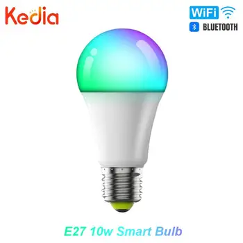 Wifi Smart Led Žarnice Podporo Alexa googlova Domača stran 2700-6500k Bluetooth, združljiva Časovnik Smart Žarnice E27 10w Rgbcw Svetilka, Led Svetloba Diy