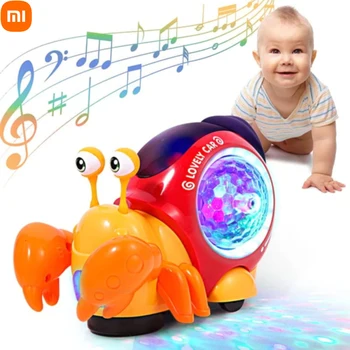 Xiaomi Plazil Rakovice Otroške Igrače z Glasbo in LED Luči Malčka Razvoj Interaktivnih Igrač Hoja Trebuh Igrače za Dojenčke Dekleta