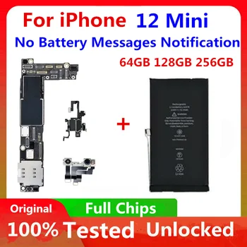 Za iPhone 12 MINI Motherboard Baterija Set NO Baterije Nasveti Support System Update Logiko Plošče Čisto iCloud Polni Delovni Placa